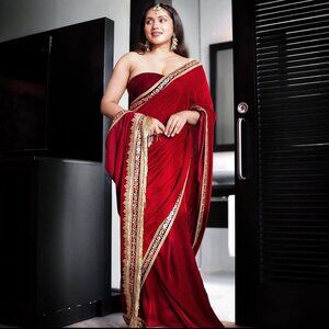 Velvet Party Wear Saree